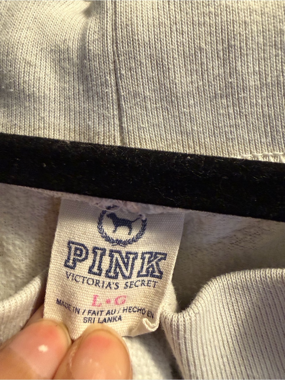 Victoria's Secret White Track Joggers with Black 'LOVE PINK' Logo - Picture 5 of 7